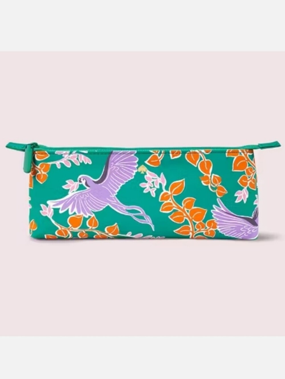 NWT Kate Spade Bird Party Zip Top Pencil Case Clutch Ruler Sharpener Eraser Set